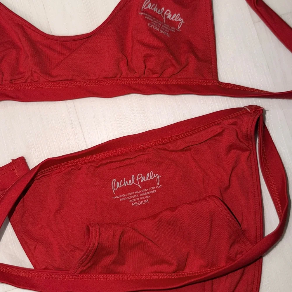 Rachel Pally Red Bikini Set XS Top / M Bottoms - Picture 5 of 7